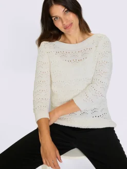 Pull ajouré pur coton