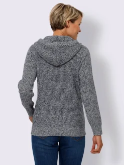 Pull à capuche aspect côtelé mode
