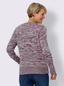 Pull à col montant avec empiècement côtelé décoratif à l'encolure