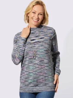 Pull à col montant fils chinés