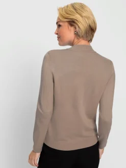Pull à col montant petites pierres brillantes fantaisie