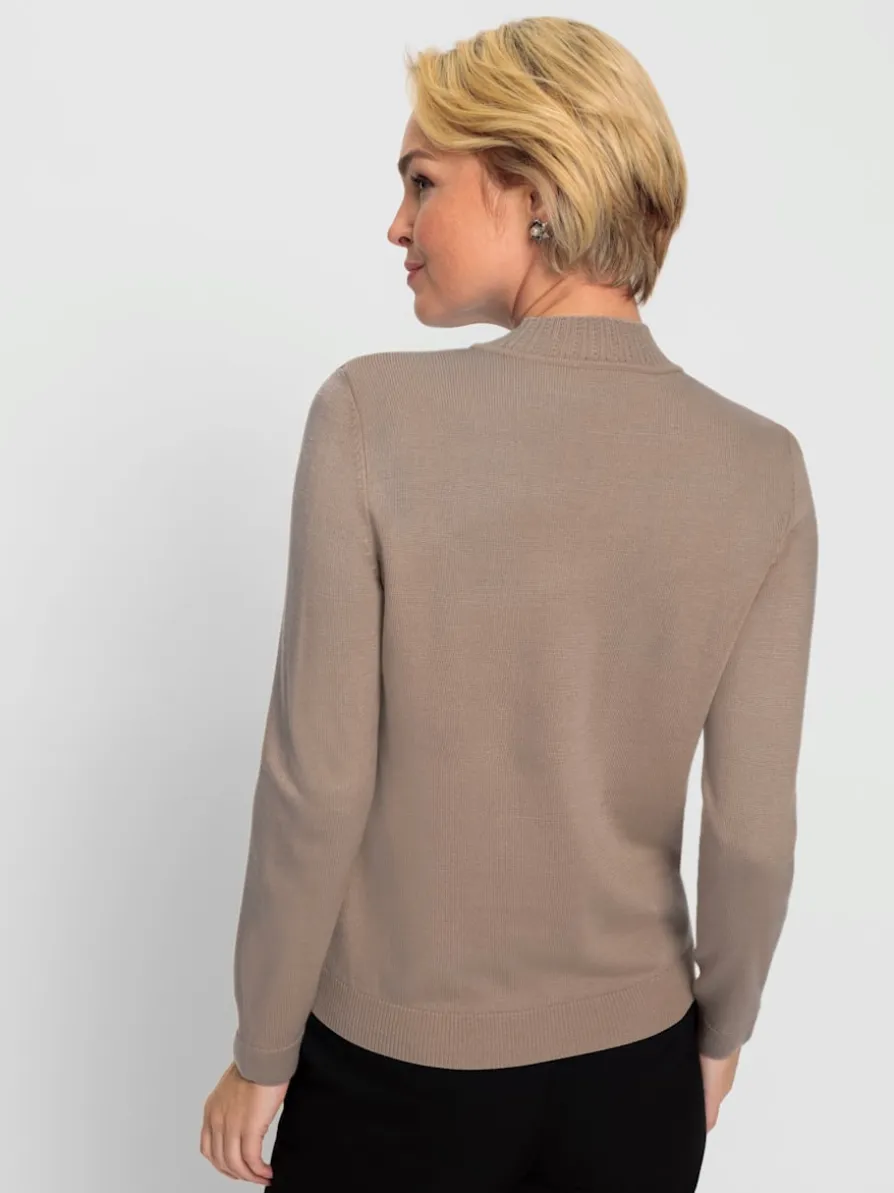 Pull à col montant petites pierres brillantes fantaisie
