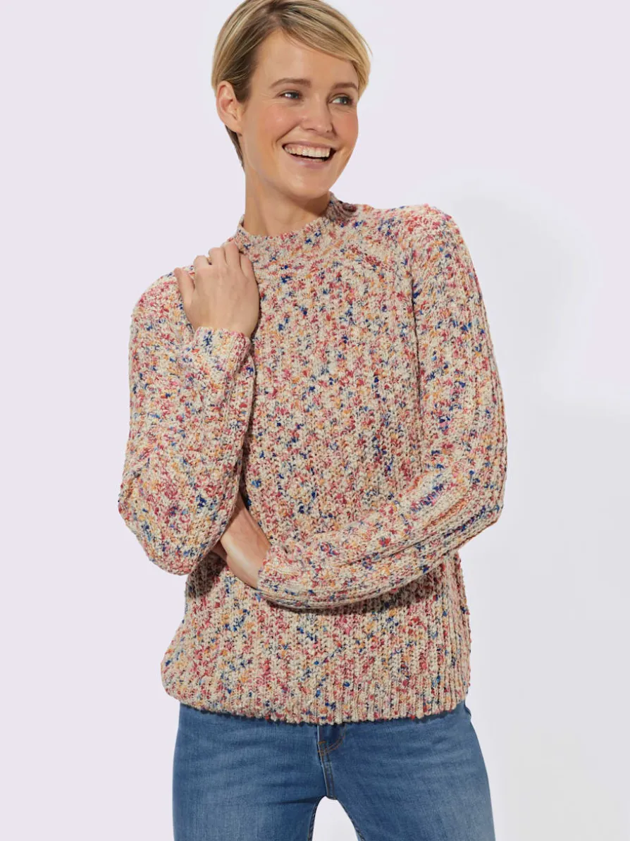 Pull à col montant superbe fil multicolore