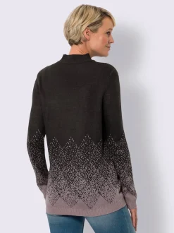 Pull à col montant superbe motif jacquard
