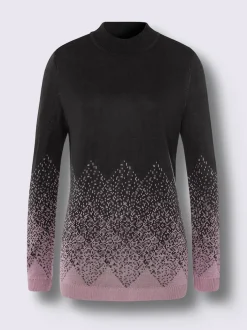 Pull à col montant superbe motif jacquard