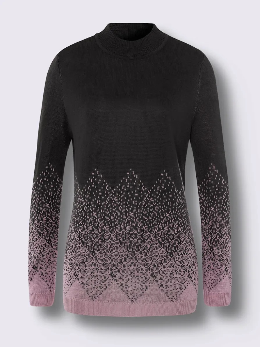 Pull à col montant superbe motif jacquard
