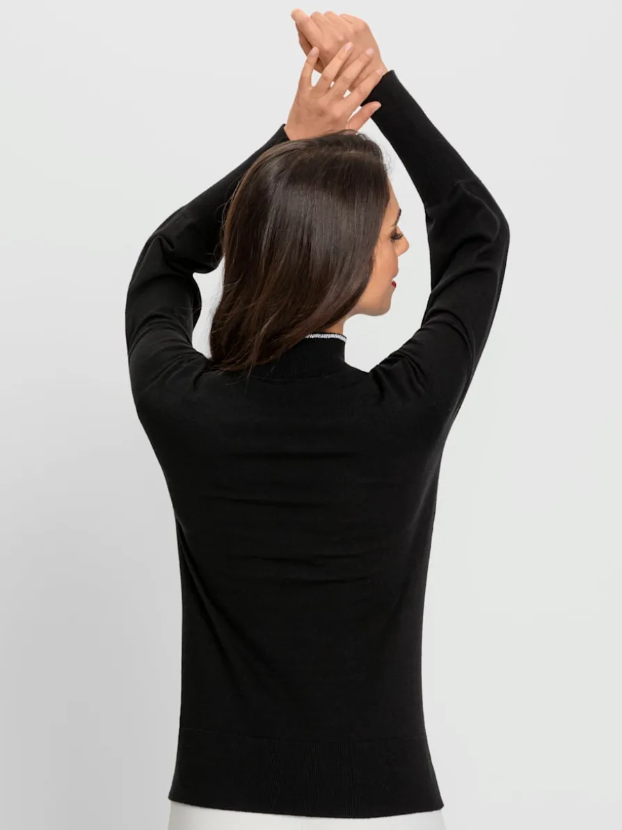 Pull à col montant 50% viscose