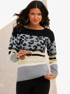 Pull encolure ronde coupe décontractée aux épaules