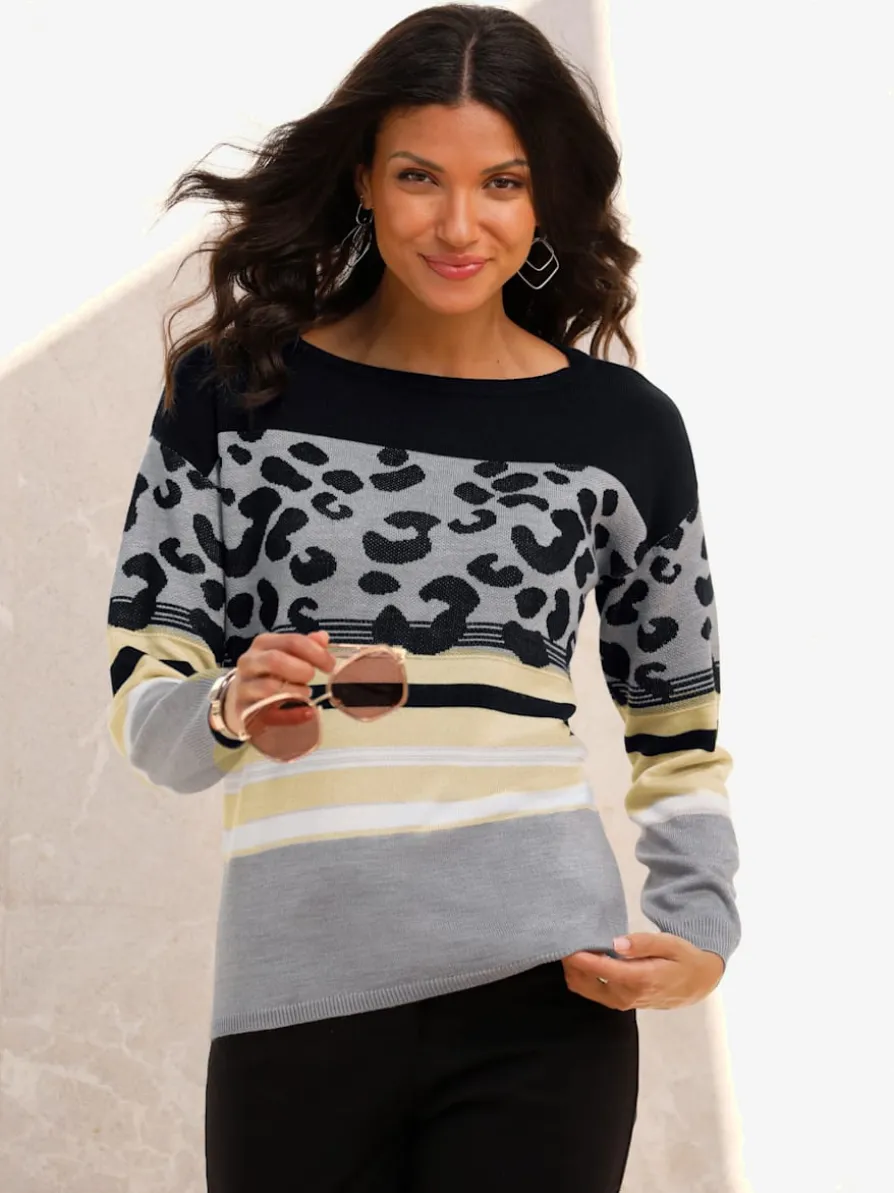 Pull encolure ronde coupe décontractée aux épaules