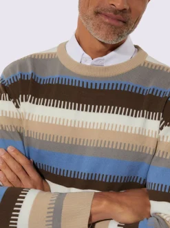 Pull encolure ronde joli motif tricoté