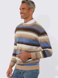 Pull encolure ronde joli motif tricoté