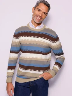 Pull encolure ronde joli motif tricoté