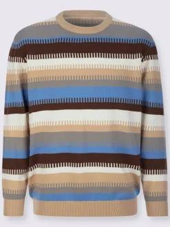 Pull encolure ronde joli motif tricoté
