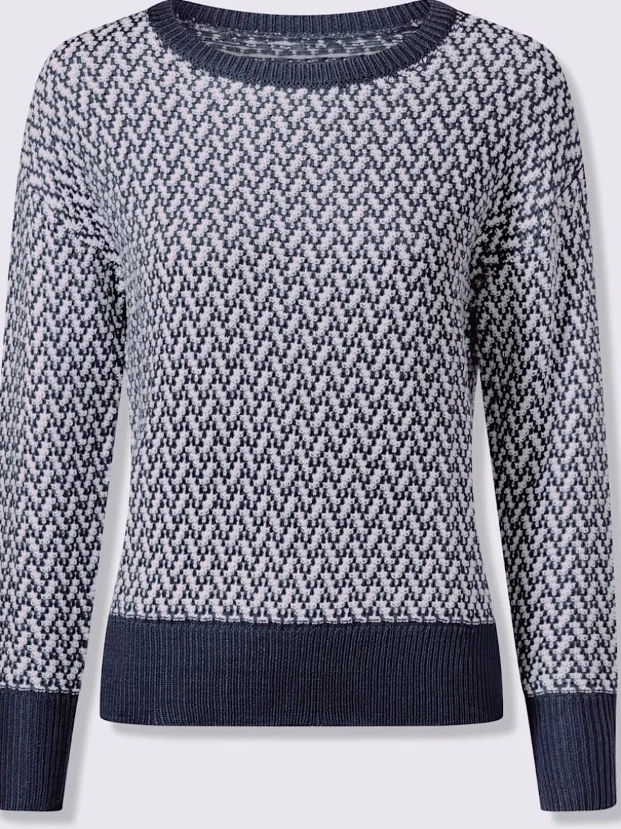Pull encolure ronde mancherons tendance