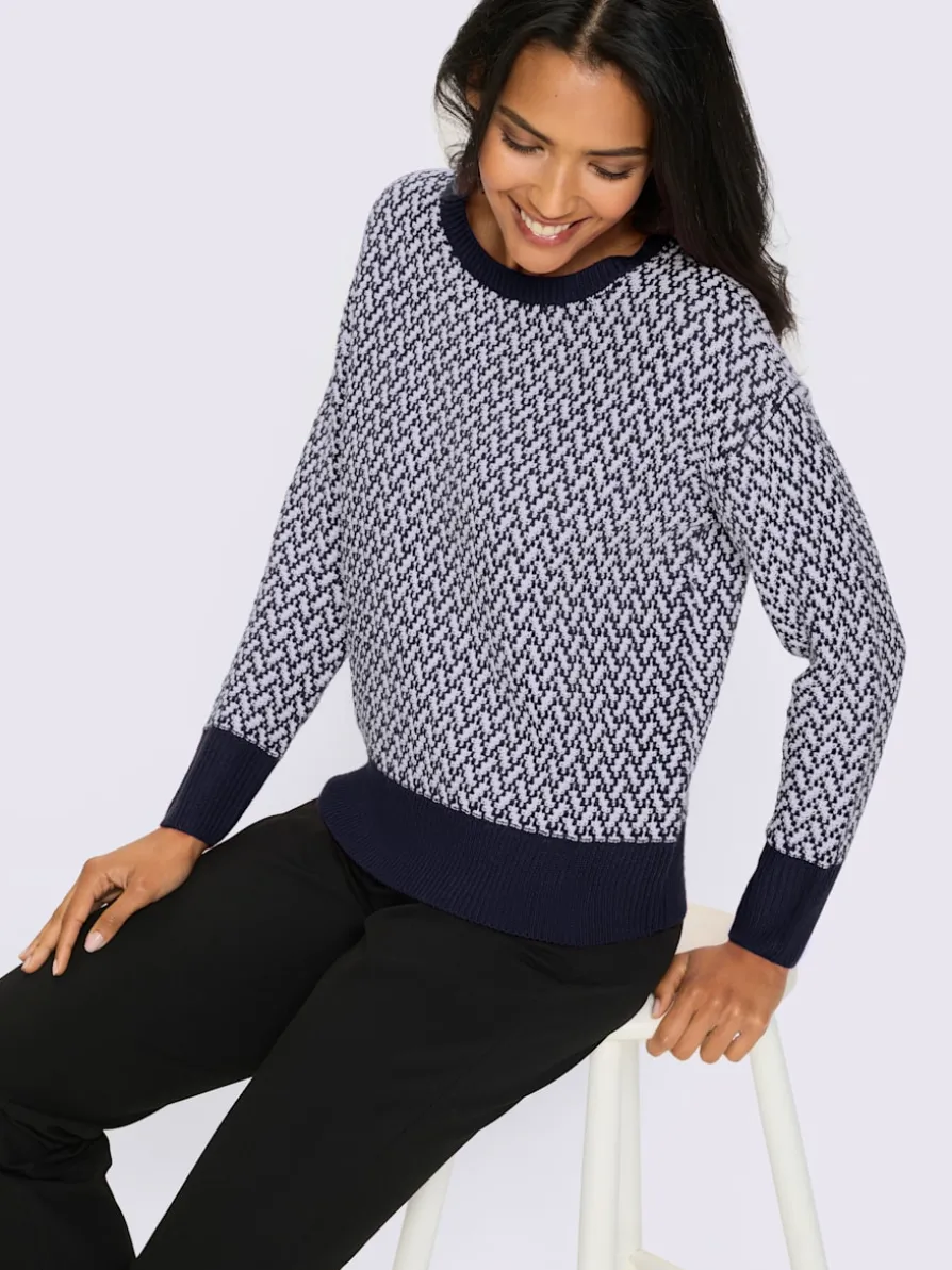Pull encolure ronde mancherons tendance