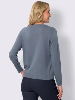 Pull encolure ronde motif cœur tendance