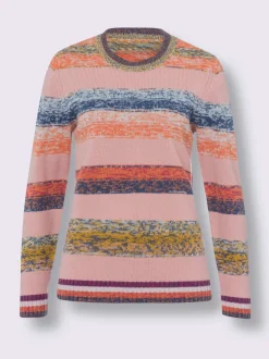Pull encolure ronde motif rayé moderne