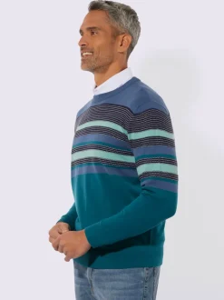 Pull encolure ronde motif tricoté décoratif