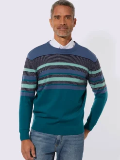Pull encolure ronde motif tricoté décoratif
