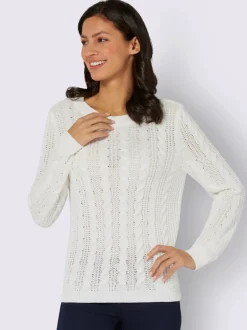 Pull encolure ronde superbe motif torsadé