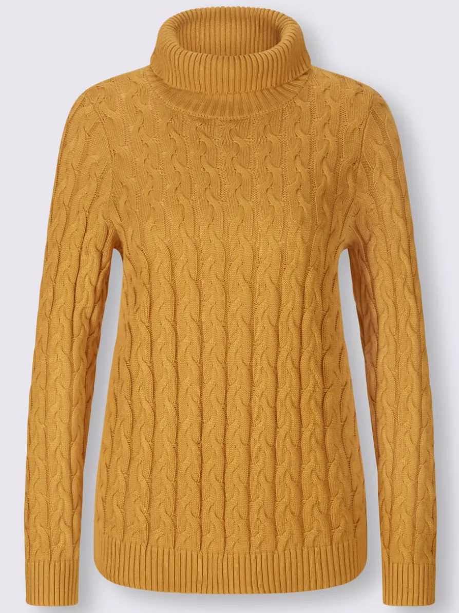 Pull en tricot fin motif torsadé classique
