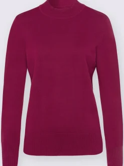 Pull femme basique col montant manches longues
