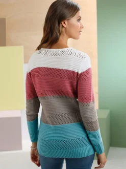 Pull femme détails graphiques tricotés