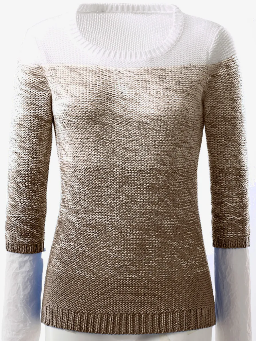 Pull féminin maille dégradé col rond