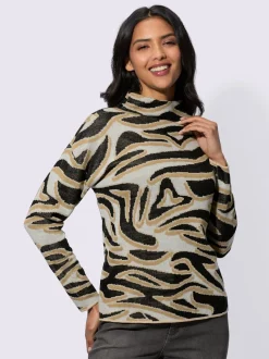 Pull jacquard col corolle