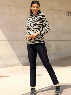 Pull jacquard col corolle