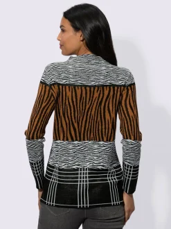 Pull jacquard col corolle