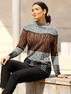 Pull jacquard col corolle