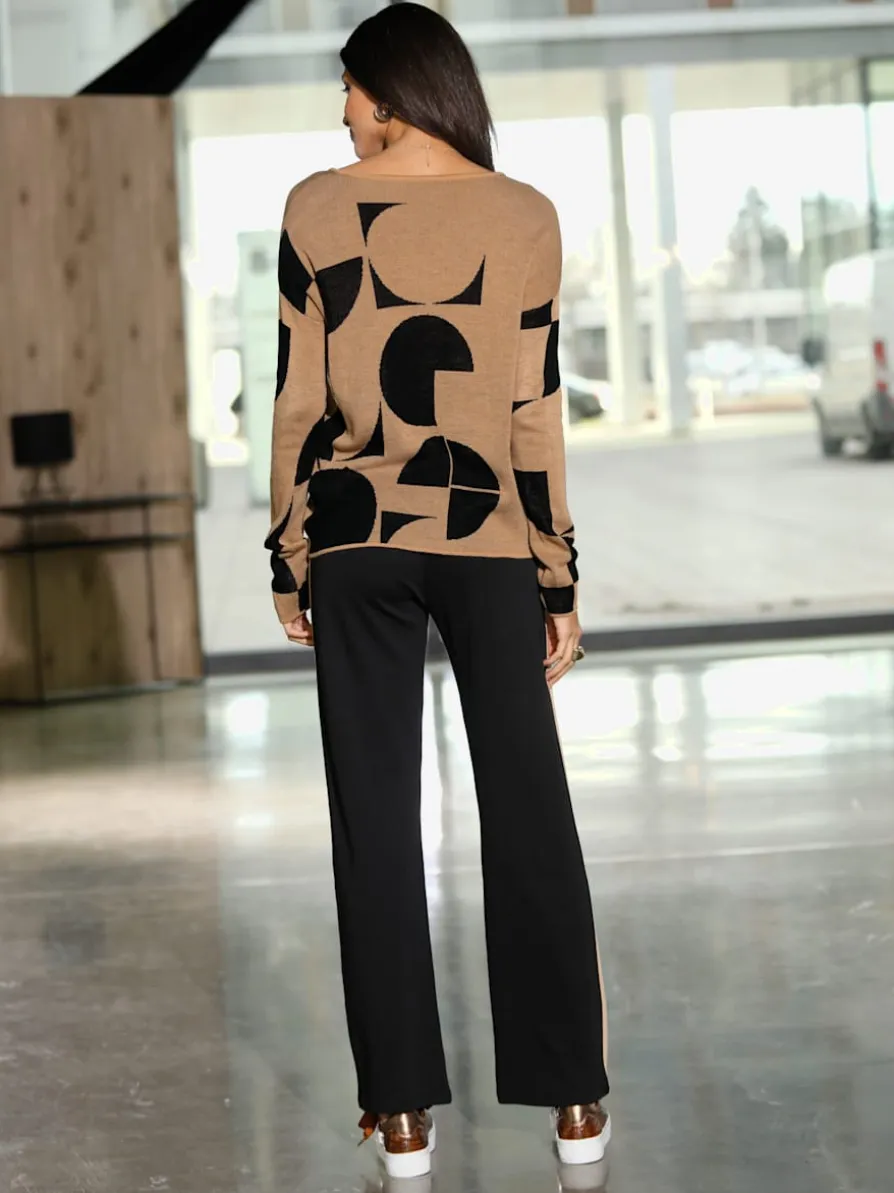 Pull jacquard mancherons tendance