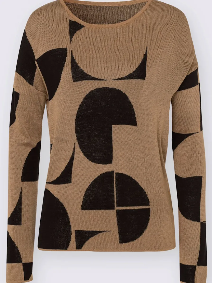 Pull jacquard mancherons tendance