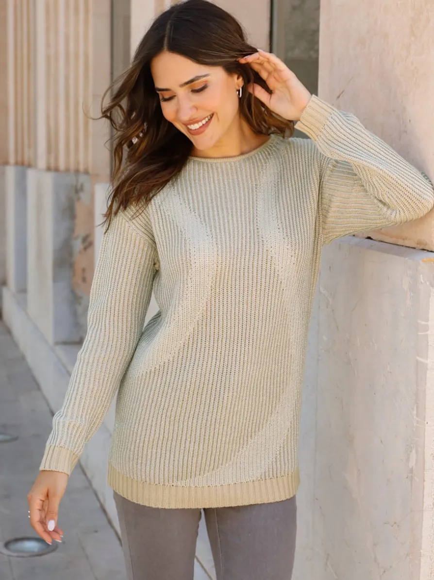 Pull long 2% fils métallisés
