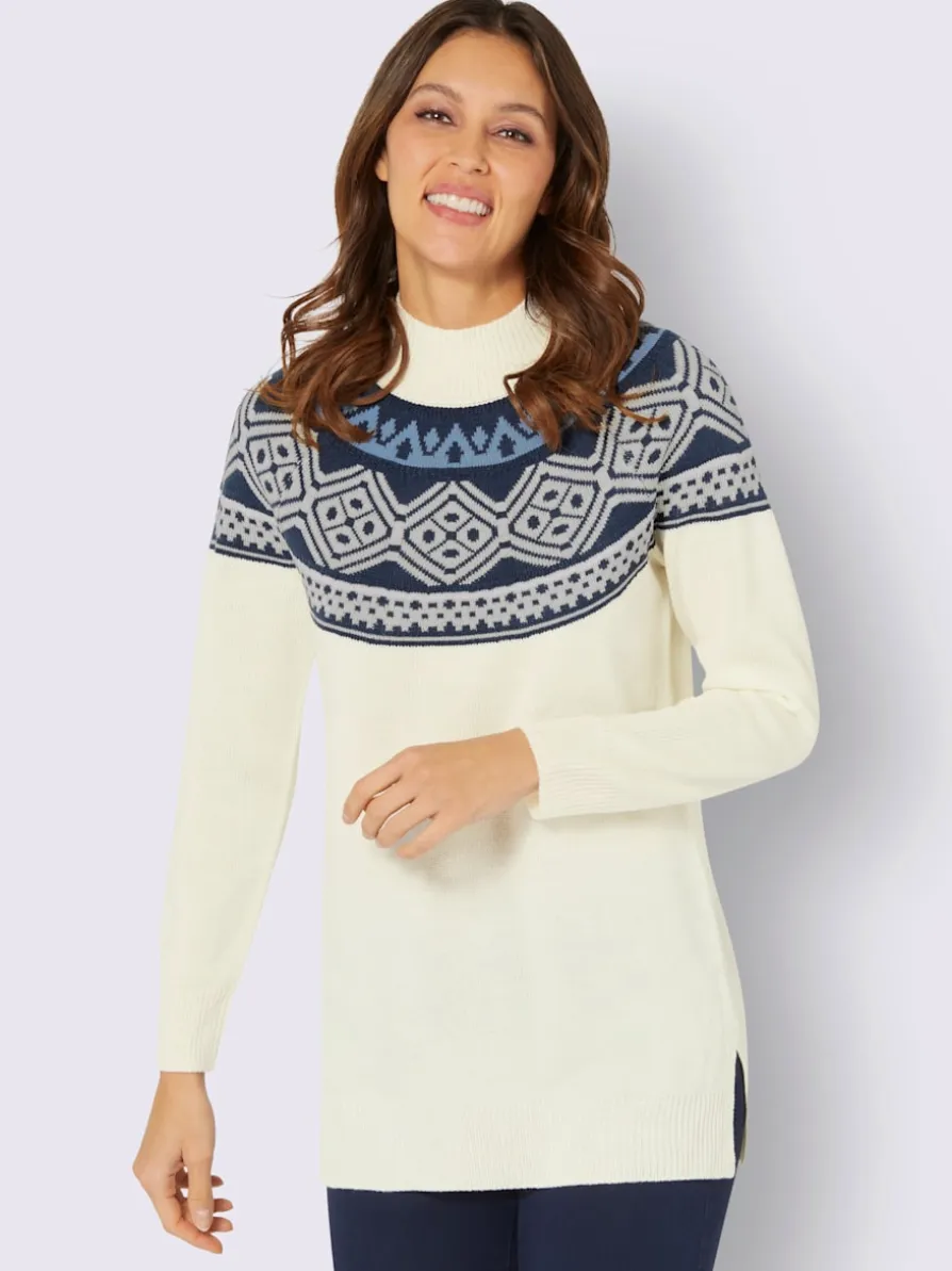 Pull long joli motif norvégien
