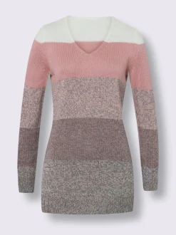 Pull long larges rayures sportives