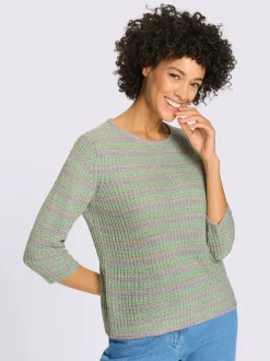 Pull à manches 3/4 aspect grosses mailles
