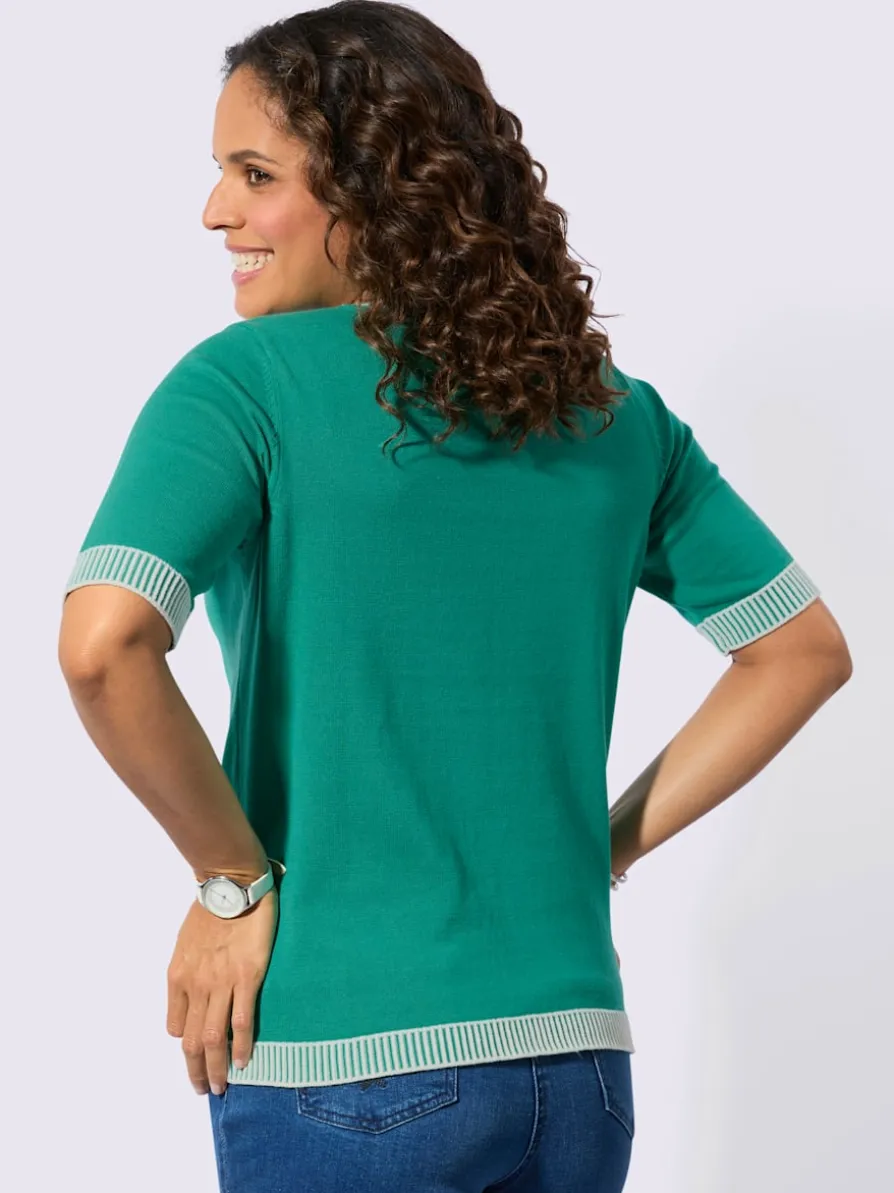 Pull à manches courtes contrastes sportifs
