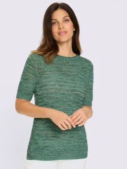 Pull à manches courtes fil chiné doux