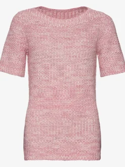 Pull manches courtes motif tricoté
