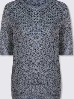Pull à manches courtes tricot chiné