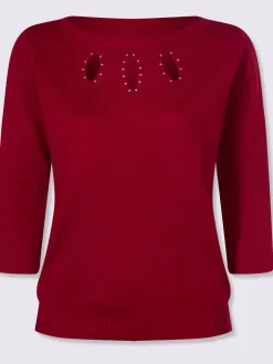 Pull à manches 3/4 découpes raffinées