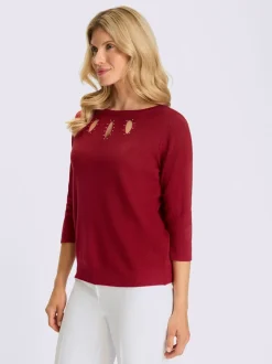Pull à manches 3/4 découpes raffinées