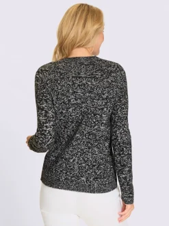 Pull à manches longues encolure arrondie avec petit v