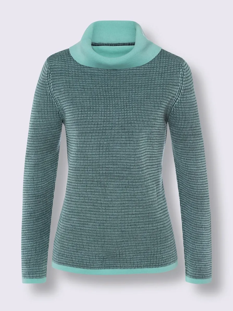 Pull à manches longues joli motif tricoté