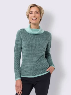 Pull à manches longues joli motif tricoté