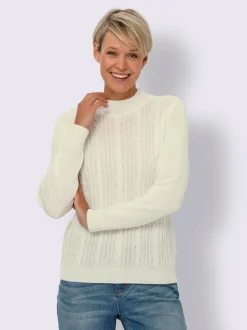 Pull à manches longues motif torsadé classique