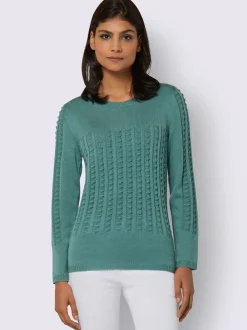 Pull à manches longues motif tricoté devant