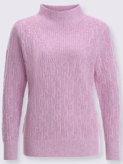 Pull à manches longues superbe motif tricoté